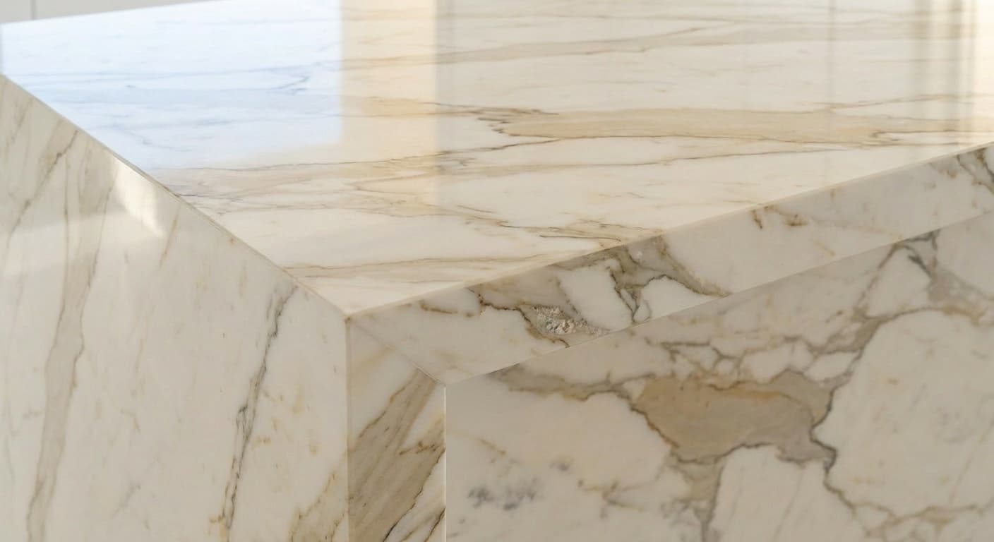 Calacatta Gold marble slab — showroom selection