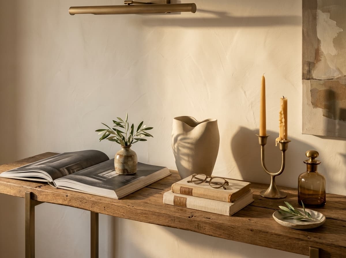 Whitewashed nicho with hand-thrown earthenware vessels