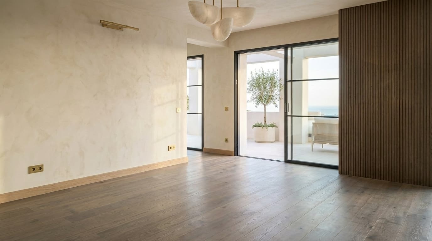 During — same room renovated and ready, before furnishing