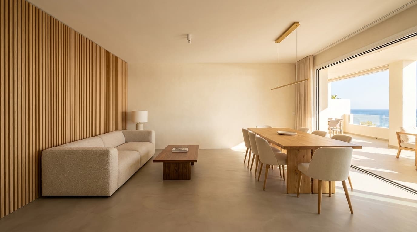 Microcement Living-Dining Room